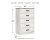 Ashley Shawburn Whitewash Full Platform Bed with Dresser and Chest
