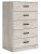 Ashley Shawburn Whitewash Full Platform Bed with Dresser and Chest