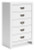 Ashley Binterglen White Twin Panel Bed with Mirrored Dresser, Chest and 2 Nightstands
