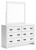 Ashley Binterglen White Twin Panel Bed with Mirrored Dresser, Chest and 2 Nightstands
