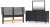 Ashley Danziar Black Queen Panel Headboard with Mirrored Dresser