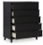 Ashley Danziar Black Queen Panel Headboard with Mirrored Dresser, Chest and 2 Nightstands