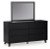 Ashley Danziar Black Queen Panel Headboard with Mirrored Dresser and 2 Nightstands