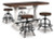 Ashley Valebeck Black Brown Counter Height Dining Table and 4 Barstools D546/33/324(2)/824(2)