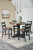 Ashley Valebeck Black Brown Counter Height Dining Table and 4 Barstools D546/33/324(2)/824(2)