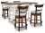Ashley Valebeck Black Brown Counter Height Dining Table and 4 Barstools D546/33/324(2)/824(2)