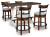 Ashley Valebeck Black Brown Counter Height Dining Table and 4 Barstools D546/33/324(2)/824(2)