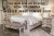 Ashley Andonhall Antique White King Upholstered Panel Bed with Dresser and Nightstand