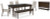 Ashley Veramond Dark Brown Dining Table and 4 Chairs and Bench with Storage