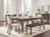 Ashley Veramond Dark Brown Dining Table and 4 Chairs and Bench