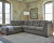 Ashley Pitkin Slate 2-Piece Sectional with Ottoman