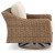 Ashley Beachcroft Beige Outdoor Swivel Lounge with Cushion
