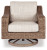Ashley Beachcroft Beige Outdoor Swivel Lounge with Cushion