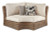 Ashley Beachcroft Beige Outdoor Curved Corner Chair with Cushion