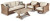 Ashley Beachcroft Beige Outdoor Sofa and 2 Chairs with Coffee Table