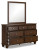 Ashley Danabrin Brown Twin Panel Bed with Mirrored Dresser, Chest and 2 Nightstands