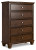 Ashley Danabrin Brown Twin Panel Bed with Mirrored Dresser, Chest and 2 Nightstands