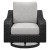 Ashley Beachcroft Black Light Gray Outdoor Swivel Lounge with Cushion