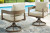 Ashley Serene Bay Dark Brown White Outdoor Swivel Dining Chair with Cushion (Set of 2)