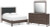 Ashley Cadmori Brown Full Upholstered Panel Platform Bed, Dresser and Mirror
