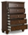 Ashley Danabrin Brown Full Panel Bed with Mirrored Dresser, Chest and 2 Nightstands
