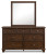 Ashley Danabrin Brown Full Panel Bed with Mirrored Dresser, Chest and 2 Nightstands