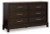 Ashley Neymorton Dark Grayish Brown California King Upholstered Panel Bed with Dresser