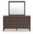 Ashley Cadmori Brown Full Upholstered Panel Bed, Dresser, Mirror, Chest and Nightstand