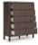 Ashley Cadmori Brown Full Upholstered Panel Bed, Dresser, Mirror, Chest and Nightstand