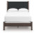 Ashley Cadmori Black White Full Upholstered Panel Bed, Dresser, Mirror and Nightstand
