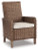 Ashley Beachcroft Black Light Gray Outdoor Dining Table and 4 Chairs and Bench