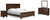 Ashley Danabrin Brown California King Panel Bed with Mirrored Dresser and 2 Nightstands