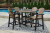 Ashley Fairen Trail Black Driftwood Outdoor Bar Table and 4 Barstools