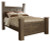 Ashley Juararo Dark Brown Queen Poster Bed with Mirrored Dresser, Chest and 2 Nightstands