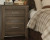 Juararo Dark Brown Queen Poster Bed with Mirrored Dresser, Chest and 2 Nightstands