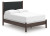 Ashley Cadmori Black White Full Upholstered Panel Bed and Dresser