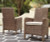 Ashley Beachcroft Black Light Gray Outdoor Arm Chair with Cushion (Set of 2)