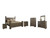 Ashley Juararo Dark Brown King Poster Bed with Mirrored Dresser, Chest and 2 Nightstands
