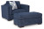 Benchcraft Evansley Navy Chair and Ottoman