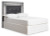 Ashley Lodanna Gray Queen/Full Upholstered Panel Headboard Bed with Mirrored Dresser and 2 Nightstands