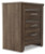 Juararo Dark Brown King Poster Bed with Mirrored Dresser and Nightstand