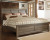 Juararo Dark Brown King Panel Bed with Mirrored Dresser, Chest and Nightstand
