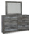 Ashley Baystorm Gray Queen Shelf Panel Bed with Mirrored Dresser and Nightstand