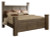 Ashley Juararo Dark Brown California King Poster Bed with Mirrored Dresser and 2 Nightstands