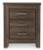 Juararo Dark Brown California King Panel Bed with Mirrored Dresser, Chest and 2 Nightstands