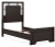 Ashley Covetown Dark Brown Twin Panel Bed and Nightstand
