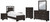 Ashley Covetown Dark Brown Twin Panel Bed with Mirrored Dresser, Chest and 2 Nightstands
