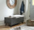 Ashley Yarlow Linen Gray Hidden Storage Bench