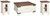 Ashley Wystfield White Brown Coffee Table with 2 End Tables
