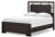 Covetown Dark Brown Queen Panel Bed with Mirrored Dresser
